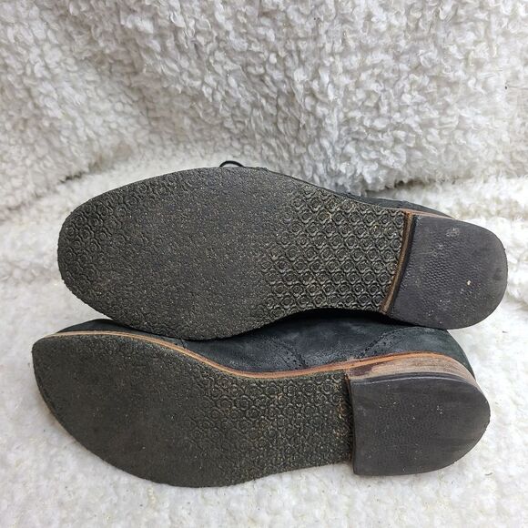 Sebago Claremont Nubuck Black Leather Wing Tip‎ Combat Boot Booties Womens - Picture 5 of 7